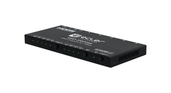 Ecler VIDEO VEO SWH44 HDMI 2.0 Switcher 4x1 18Gbps persp LR