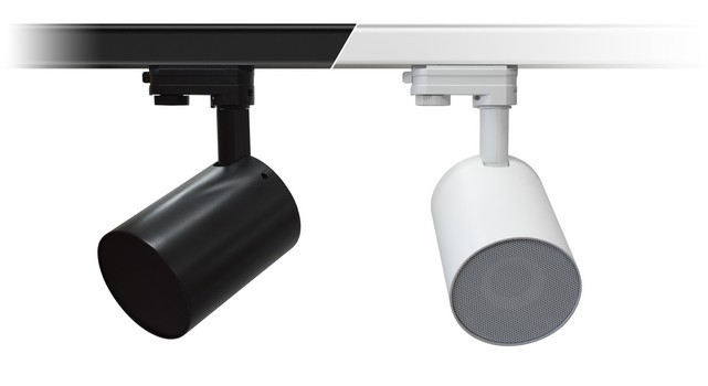 Ecler rail mount cabinet loudspeaker TRAIL103BK and WH on rails lr Ecler rail mount cabinet loudspeaker TRAIL103BK and WH on rails lr